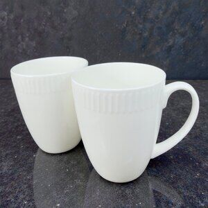 Maison Neuve White Fine Bone China Coffee Mugs Cups 12 Oz Porcelain Mugs Set 2